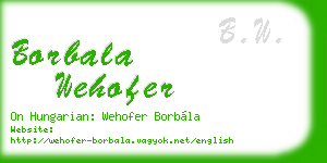 borbala wehofer business card
